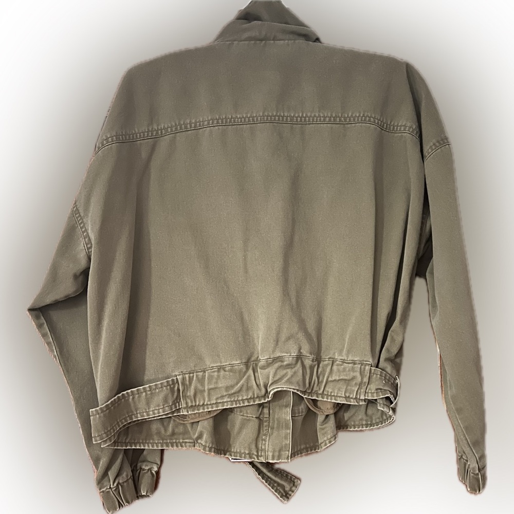 Zara Basic Army Green Zip Front Jacket - image 8